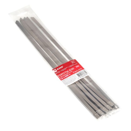 Хомут AISI 304 из нержавеющей стали, 7,9x360 (10 шт,) FlexLock PROxima | код plc-fl-tss-304-7.9x360-r | EKF фото 3