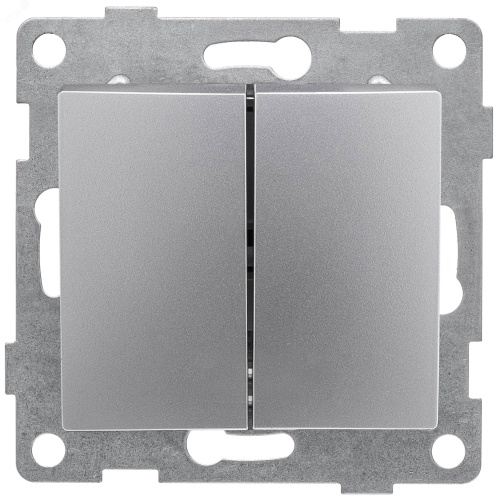 GUSI Bravo механизм выключателя 2кл., скрытая установка, 10А, 250В. Цвет: серебро. | код С10В2-004 | GUSI ELECTRIC