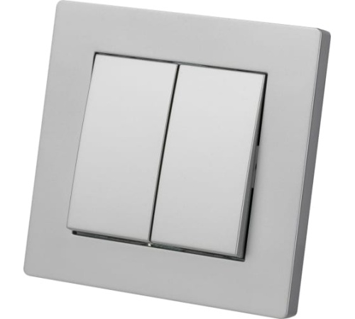 Выключатель 2-х кл. 10А серебр. металлик Сенеж TDM | код SQ1816-0211 | TDM