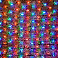 Гирлянда Сеть 2x1,5м, черный КАУЧУК, 288 LED Мультиколор | код 217-119 | NEON-NIGHT