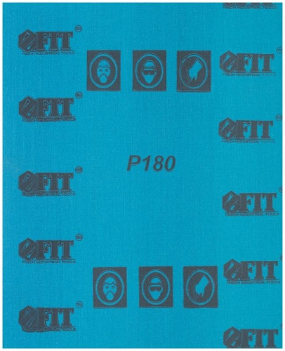 Набор листов шлифовальных водостойких на тканевой основе алюм./оксидные Профи 230х280мм Р 180 (уп.10шт) FIT 38198 фото 2