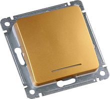 MASTER Переключатель одноклавишный с индикацией, скрытой установки, в рамку, золото | код ВС10-462-07 | HEGEL