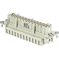 Розеточная контактная вставка REVOS, Size 24, пружинная фиксация, 24 полюсов + РЕ, 500 V, 16 A, материал контактов: медный сплав, покрытие контактов: серебро | код 70.500.2453.0 | Wieland