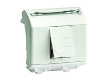 Розетка компьютерная RJ45 категория 5е (разъем PcNET) бежевая 2 модуля | код 75655S | DKC