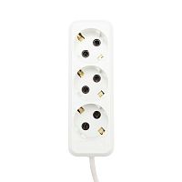 Удлинитель REXANT 3 гнезда, 5 м, 3х1.0 мм кв, с/з, белый (Сделано в России) | код 11-8735 | REXANT