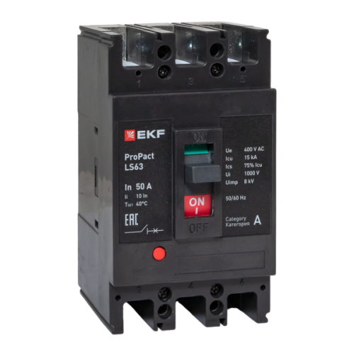 Автоматический выключатель LS63 15кА 3P 50А ProPact EKF | код mccb-63-15-3-50-ls | EKF Автоматический выключатель LS63 15кА 3P 50А ProPact EKF | код mccb-63-15-3-50-ls | EKF