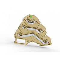 324 730, Клеммник пружинный 3-х ярусный, 2,5мм.кв., с индикацией 24 VDC, (бежевый), YBK 2,5-3F (NPN) | код 0.0.0.3.24730 | KLEMSAN