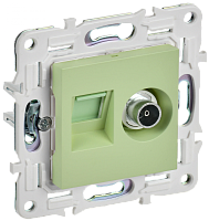 SKANDY Роз. двойная TV+RJ45 кат.6E SK-A15M мятн. IEK | код SK-AK20-2-K06 | IEK