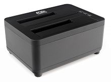 USB 3.0 Докстанция 2x2,5 /3,5 SATAIII AgeStar 3UBT8 (BLACK), clone, пластик+алюминий, черная | код 3UBT8 (BLACK) | AgeStar