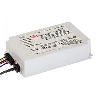 Источник питания AC-DC, 57.6Вт, вход 180…295В AC, 47…63Гц/125…417В DC, ККМ, выход 24В/2.4А, изоляция 3750В AC, в кожухе IP67 121х77х28.5мм, -20…+85С (корпус), димминг 0...10 В/ШИМ, доп. выход 12В/50мА | код ODLV-65A-24 | MeanWell