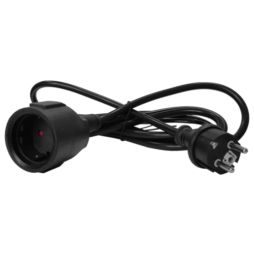 Удлинитель, вилка Schuko прямая - розетка Schuko, 3х1.5, 220В, 16А, черный, 5 метров | код LAN-PPS/SH-5.0-BK | LANMASTER