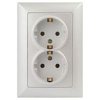 Розетка Intro Solo 4-205-06 с заземлением дв | код Б0053678 | ЭРА