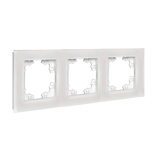 Афина рамка стеклянная трехместная универсальная, жемчуг (еврослот) | код 2262 | Universal фото 2