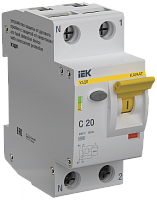 KARAT УЗДП c авт. выкл. 1P+N C 20A IEK | код KA-DP11-1-020-C | IEK