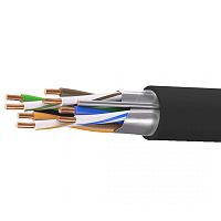 Кабель витая пара кат. 5E экранированный F/UTP, 4 пары, нг(А)-HF, для внешней/внутренней прокладки, чёрный, катушка 305 м | код RN5EFUK01UBK | DKC