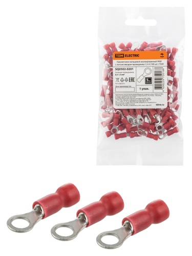 Наконечник кольцевой изолированный НКИ с легким вводом проводника 1,5-4 (100 шт.) TDM | код SQ0502-0201 | TDM