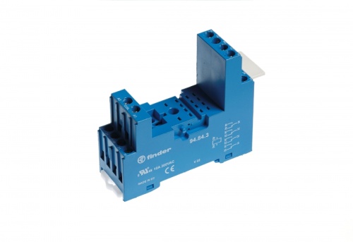 Розетка с винтовыми клеммами (с зажимной клетью) для реле 55.32, 55.34, таймера 85.02, 85.04, применяются модули 99.80, в комплекте пластиковая клипса 094.80.2, версия: синий цвет | код 94842SPA | FINDER