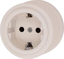 Розетка с З.К. пластик песочн. зол. | код B1-101-24 | Bironi