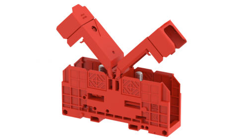 Клемма проходная болтовая 185 мм2, на высокие токи, на 2 подключения, с защитными крышками, красная SPT185XL-RED | код 4314450002 | Elmex Клемма проходная болтовая 185 мм2, на высокие токи, на 2 подключения, с защитными крышками, красная SPT185XL-RED | код 4314450002 | Elmex