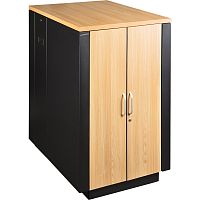 Шкаф LANMASTER SOUNDPROOF звукоизолированный 24U 750x1130 мм, отделка под дерево, цвет лиственница | код LAN-DC-CBSP-24U-WD | LANMASTER