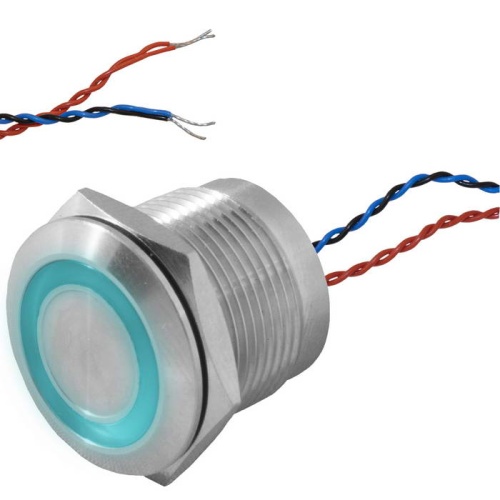 Кнопка пьезо с подсветкой, без фиксациии RUICHI RPS19E/B off-(on), М19, IP68, нержавеющая сталь | код 114230 | Ruichi Кнопка пьезо с подсветкой, без фиксациии RUICHI RPS19E/B off-(on), М19, IP68, нержавеющая сталь | код 114230 | Ruichi