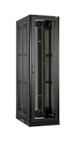 Шкаф серверный 19, 33U, стеклянная дверь, перфорированные стенки, Ш600хВ1701хГ1000мм, в разобранном виде, черный | код TFE-336010-GPPP-BK | TLK