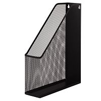 Лоток вертикальный для бумаг BRAUBERG Germanium (250х72х315 мм), металлический, черный, 231948 | код 231948 | BRAUBERG