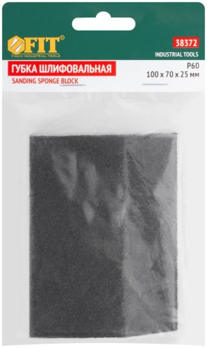 Губка шлифовальная угловая 100х70х25мм Р 60 средняя жесткость алюм./оксидная FIT 38372 фото 3