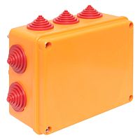 Коробка огнестойкая 190х140х70мм IP55, 3 двойных клеммника 1,5-25 мм2 EKF | код plc-kmrf-190-6-25 | EKF