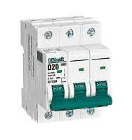 Выключатель автоматический модульный 3п D 20А 6кА ВА-103M без теплозащиты | код. 12557DEK | DEKraft