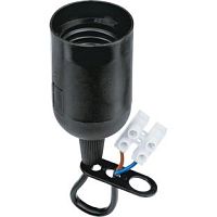 Патрон пластиковый подвесной Е27 с клеммной колодкой черн. | код TKE-C05-PPL/KK-27 | TOKOV ELECTRIC