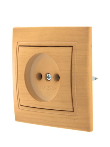 Мира Розетка без заземления керамика ясень | код 701-4747-121 | LEZARD