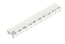 Маркировка для клемм сечением 2,5 мм.кв., шириной 5 мм, 10 шильдиков, белая, нанесенные знаки: земля в круге | код 04.855.0053.0 | Wieland