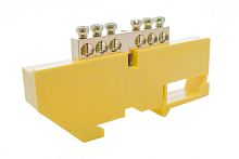 Шинки нулевые латунные на дин-опоре ШНИ 6х9мм 6 отв. цвет желтый | код DBN-26-06PE | Engard