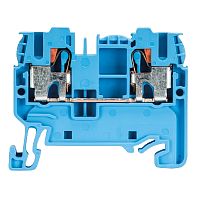 Проходная клемма, тип фиксации провода: push in, номинальное сечение: 2,5/4 мм кв., 32A, 800V, ширина: 5 мм, цвет: синий, тип монтажа: DIN 35 | код 56.203.0055.6 | Wieland