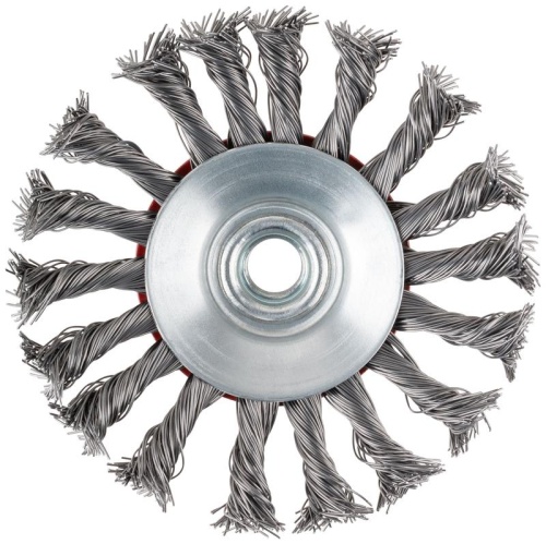 Корщетка-колесо с наклоном, гайка М14, стальная витая проволока 115 мм, блистер | код 39088 | FIT фото 6 Корщетка-колесо с наклоном, гайка М14, стальная витая проволока 115 мм, блистер | код 39088 | FIT фото 6