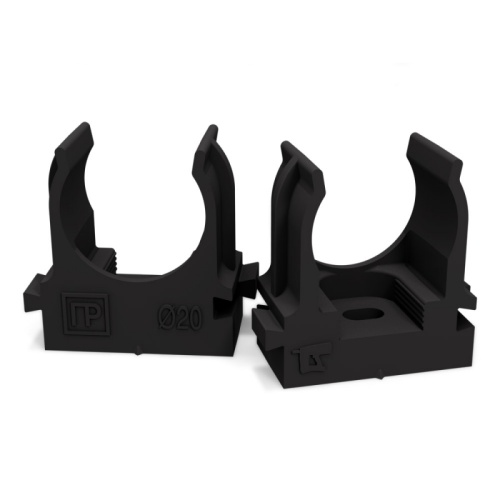 Крепеж-клипса для труб для прямого монтажа черная в гофроящике d20 мм (1200шт/кор) Промрукав | код PR13.0456 | ПРОМРУКАВ Крепеж-клипса для труб для прямого монтажа черная в гофроящике d20 мм (1200шт/кор) Промрукав | код PR13.0456 | ПРОМРУКАВ