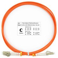 Cabeus FOP-62-LC-LC-2m Шнур оптический duplex LC-LC 62,5/125 mm 2м LSZH | код 7603c | Cabeus