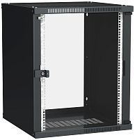 ITK Шкаф настенный LINEA WE 15U 600х600мм дверь стекло черный | код LWE5-15U66-GF | IEK