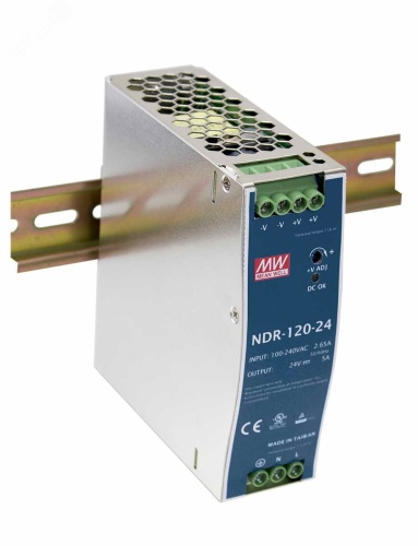 Блок питания AC-DC, 120Вт, вход 90-264V AC, 47-63Гц,127-370В DC, выход 12В,10A, рег. вых 12-14В, в кожухе на DIN-рейку | код NDR-120-12 | Mean Well Блок питания AC-DC, 120Вт, вход 90-264V AC, 47-63Гц,127-370В DC, выход 12В,10A, рег. вых 12-14В, в кожухе на DIN-рейку | код NDR-120-12 | Mean Well