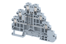 Клемма проходная винтовая 2,5 мм2, трехуровневая, на 6 подключений, черная TQ2.5-3T+WOE-BLACK | код 1202540005 | Elmex