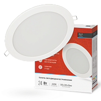 Панель светодиодная встраиваемая круглая RLP 24Вт 230В 6500К 1440лм 300мм белая IP40 IN HOME | код 4690612038483 | IN HOME