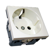 Розетка электрическая Mosaic 45x45, нем. ст., 2K+3, 16A, со шторками, белая | код NM-EL45x45-WH | NEWMAX