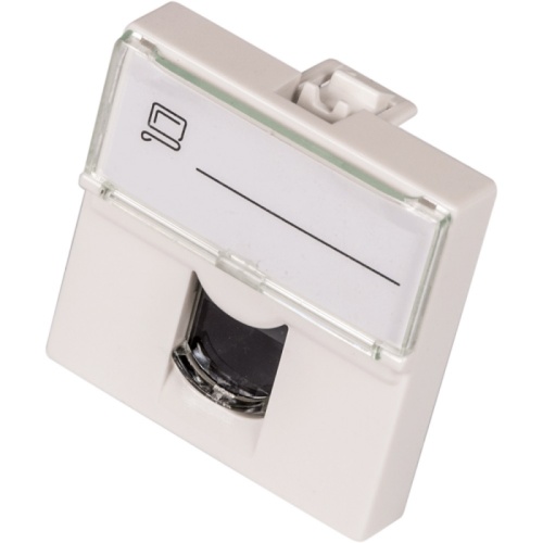Вставка Mosaic 45x45, RJ-45 UTP, кат.6, со шторкой и увеличенным окном маркировки, белая | код LAN-SIP-23U6-WH | LANMASTER Вставка Mosaic 45x45, RJ-45 UTP, кат.6, со шторкой и увеличенным окном маркировки, белая | код LAN-SIP-23U6-WH | LANMASTER