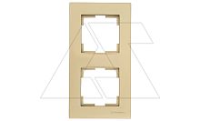 Rita - Рамка 2 поста, вертикальный монтаж, золото доре | код 2220-800-2285 | Mutlusan