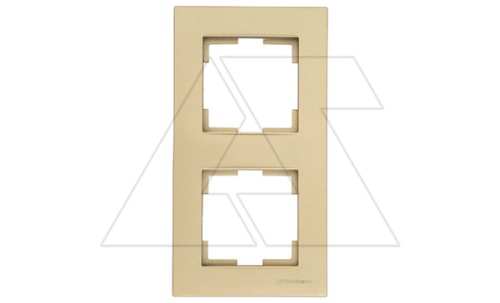 Rita - Рамка 2 поста, вертикальный монтаж, золото доре | код 2220-800-2285 | Mutlusan