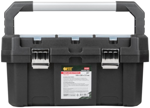 Ящик для инструмента пластиковый 20дюйм 500х280х225мм металл. замки. алюм. ручка FIT 65589 фото 3 Ящик для инструмента пластиковый 20дюйм 500х280х225мм металл. замки. алюм. ручка FIT 65589 фото 3