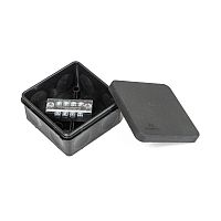 Коробка распределительная для прямого монтажа двухкомпонентная (HF) в комплекте с 4-кл. зажимами, сечение до 1,5 мм?, 80х80х40 черная Промрукав | код PR80.0169 | ПРОМРУКАВ