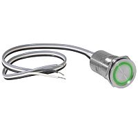 Кнопка сенсорная с подсветкой, без фиксации RUICHI TS25-11C/G/S off-(on), М25, IP68, нержавеющая сталь | код 114212 | Ruichi