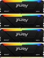 Память DDR4 4x8GB 3600MHz Kingston KF436C17BB2AK4/32 Fury Beast RGB RTL Gaming PC4-28800 CL17 DIMM 288-pin 1.35В kit single rank с радиатором Ret | код 2006868 | Kingston